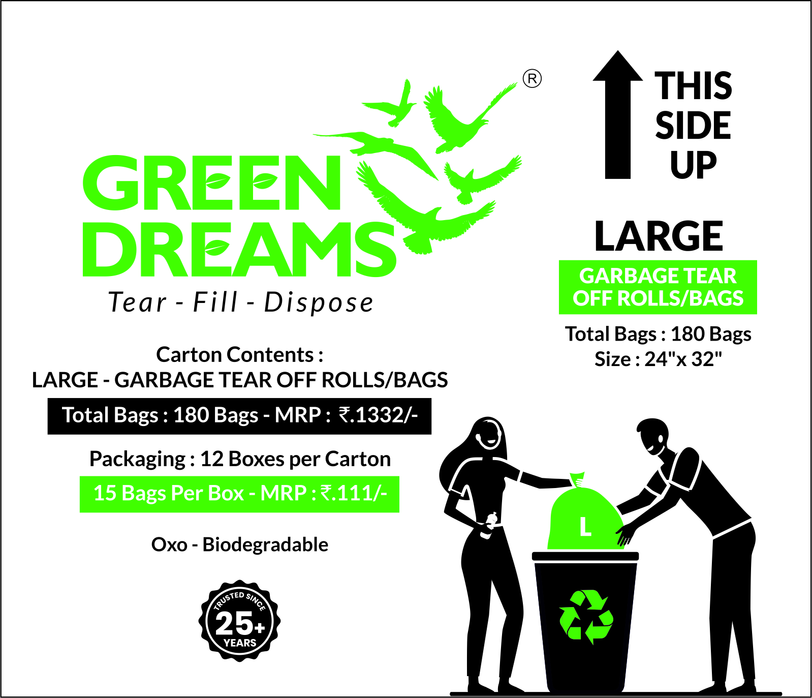 GARBAGE BAGS / ROLLS TEAR OFF ROLLS