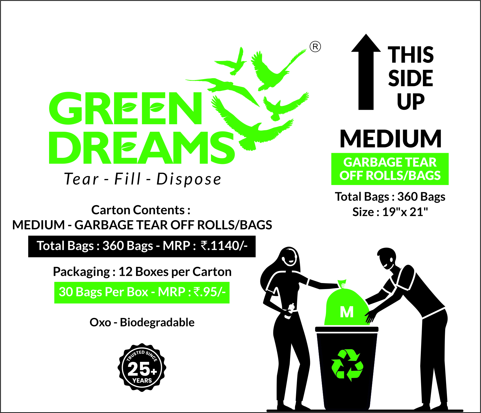 GARBAGE BAGS / ROLLS TEAR OFF ROLLS