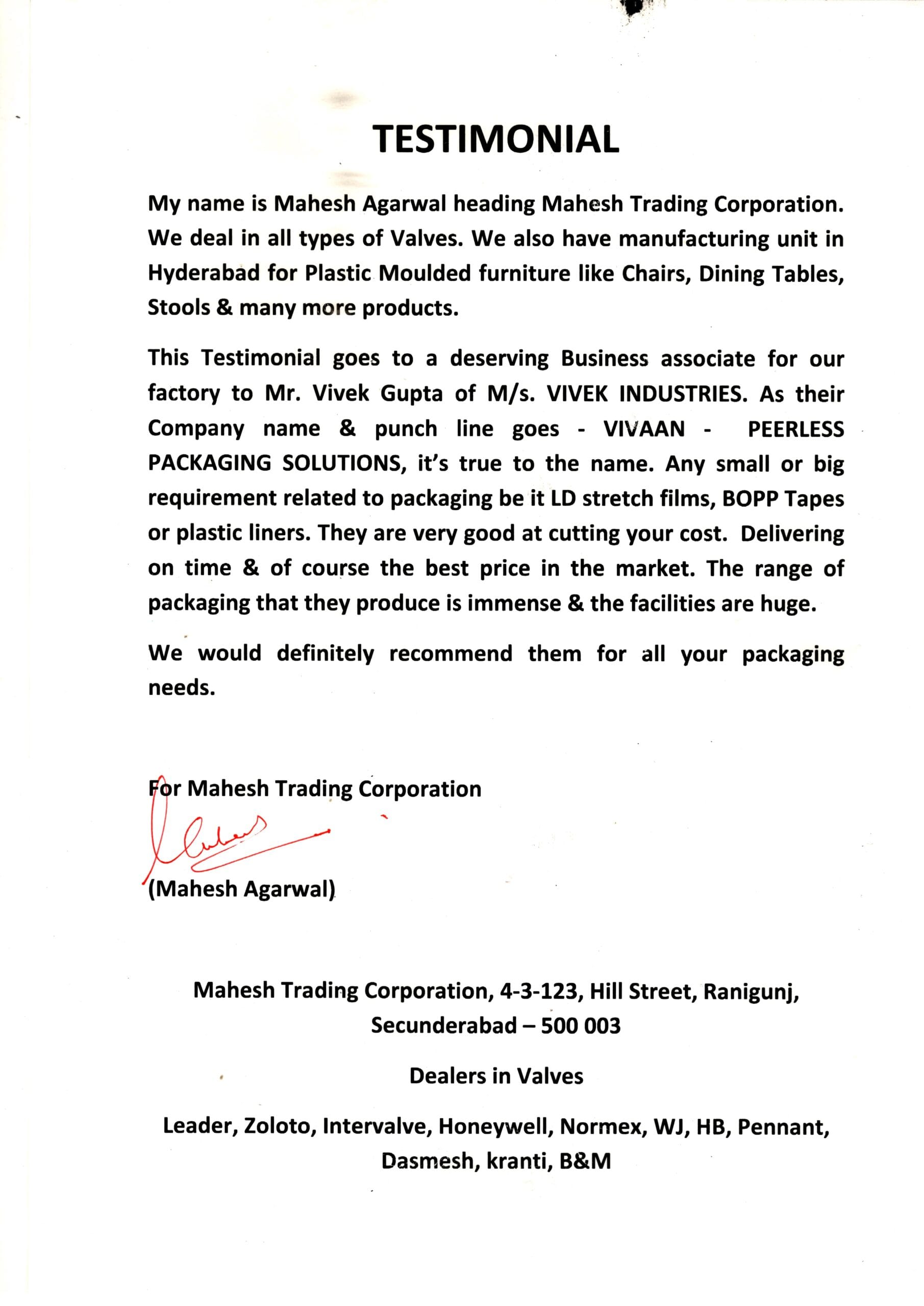 T MAHESH TRADING